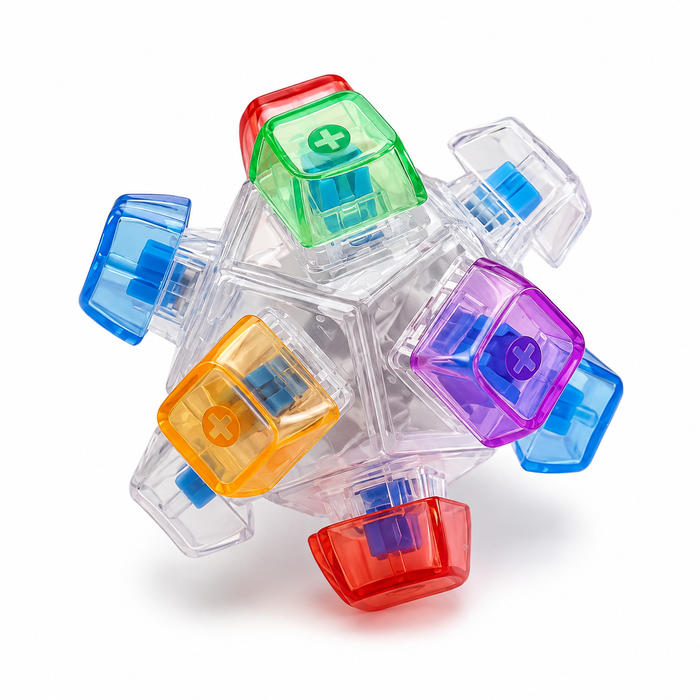 Fidget Spinner Klikacz Wielokolorowy Przezroczysty